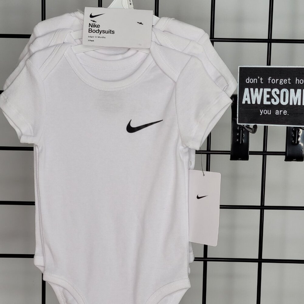 Adorable White Nike 3-Piece Onesie Set | Sizes 12 Months